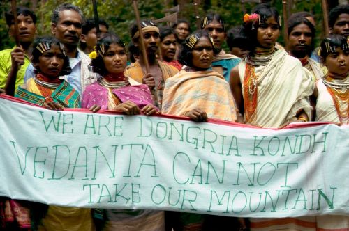 Dongria Kondh protesting Vedanta mining project. Photo: Survival International