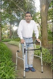 Yuri Melini, who is recovering from a brutal attack that took place last year.